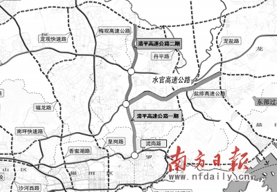 有"深圳中轴线"之称的清平高速公路昨日正式通车,由此,深圳中部交通的